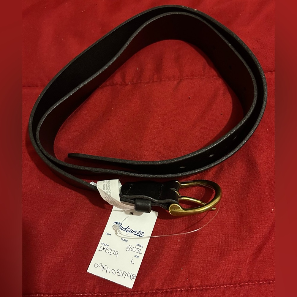 Madewell size Large black leather belt
